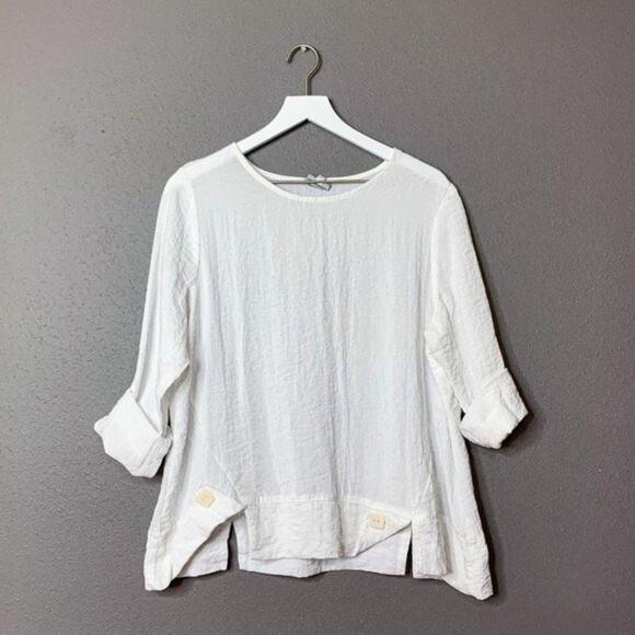 NICHE by Nilgun Derman Rolled Sleeve Lagenlook Top Medium - Picture 4 of 8